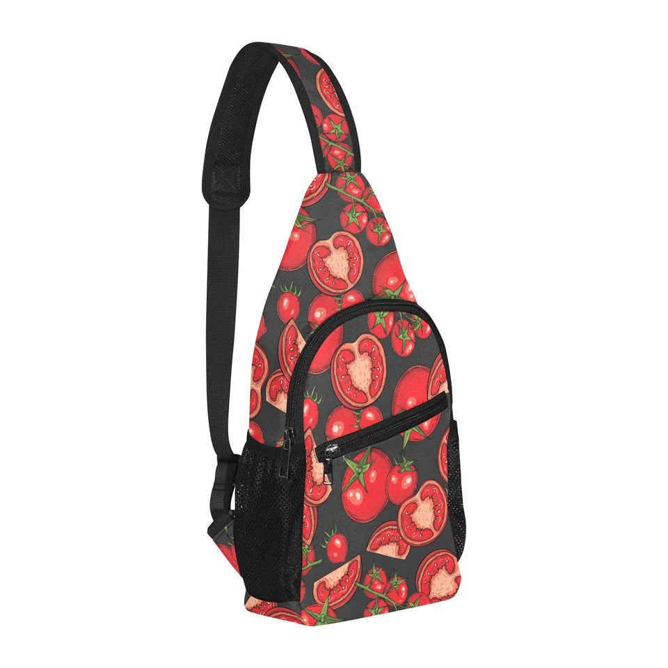 Tomato black background All Over Print Chest Bag