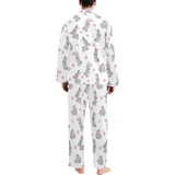 Watercolor cute rabbit pattern Men's Long Pajama Set
