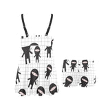 Ninja pattern plaid background Chest Sexy Pleated Two Piece Swim Dress