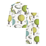 Hot Air Balloon Bird Cloud Pattern Women's Long Pajama Set