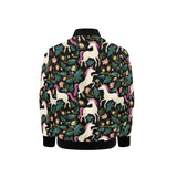 Unicorns forest background Kids' Boys' Girls' Bomber Jacket