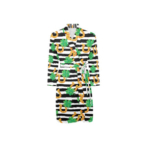 Horseshoes Pattern Print Design 01 Men's Long Sleeve Belted Night Robe