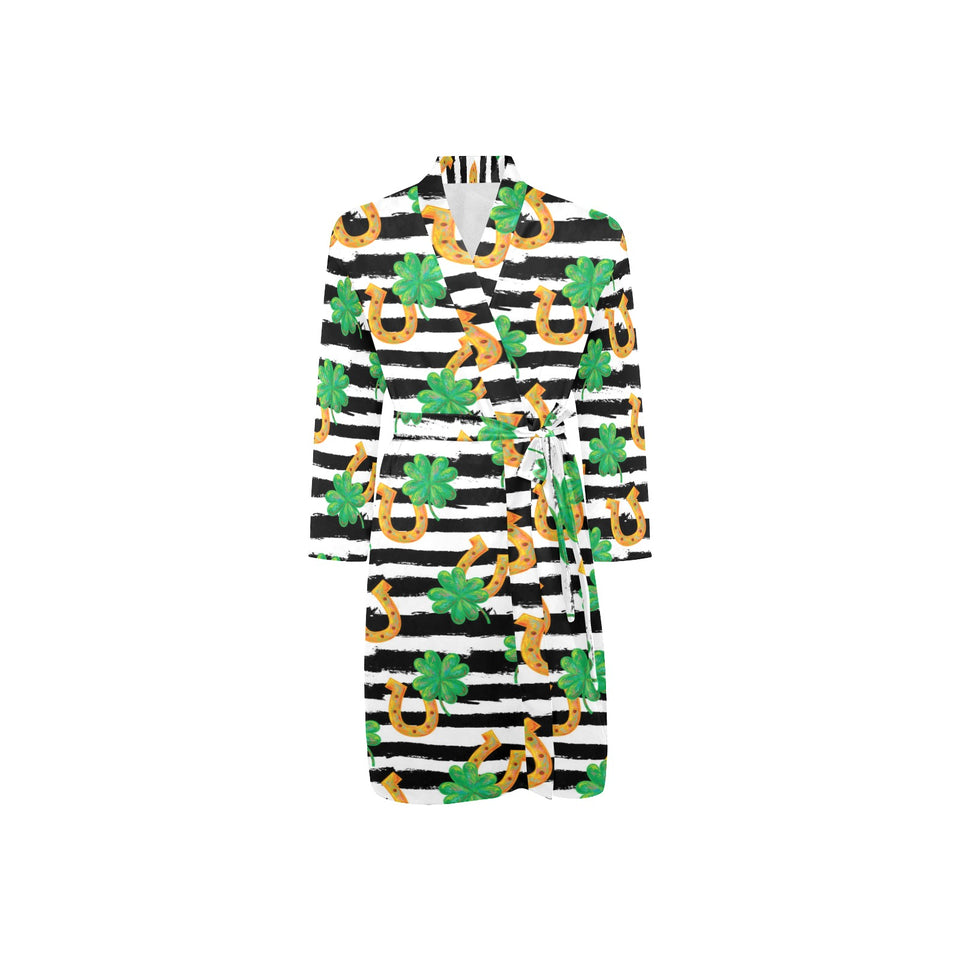 Horseshoes Pattern Print Design 01 Men's Long Sleeve Belted Night Robe