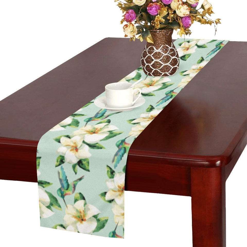 Hummingbird Pattern Print Design 01 Table Runner