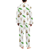 Color hand drawn cacao pattern Men's Long Pajama Set
