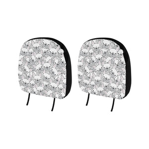 Cute french bulldog head pattern Car Headrest Cover