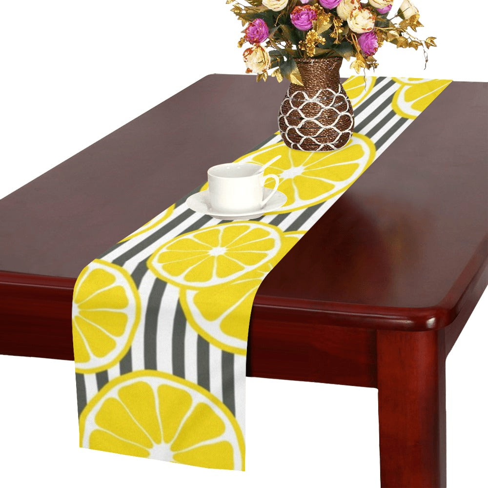 slice of lemon design pattern Table Runner