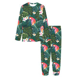 Parrot Palm tree leaves flower hibiscus pattern Women's All Over Print Pajama Set