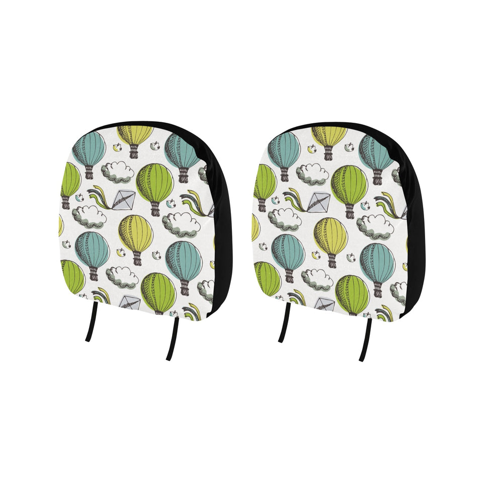 Hot Air Balloon Bird Cloud Pattern Car Headrest Cover