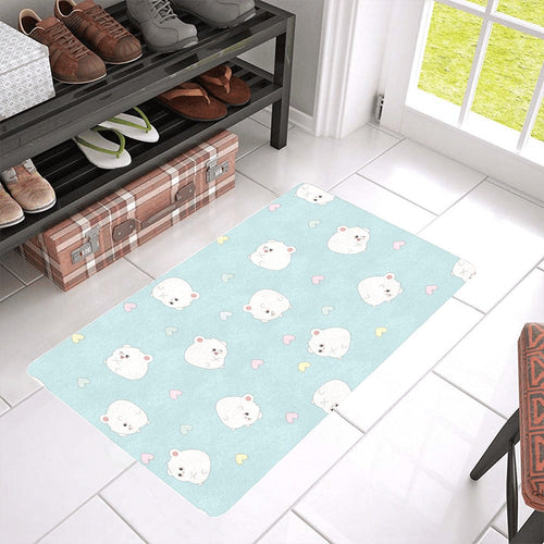 White cute hamsters heart pattern Doormat
