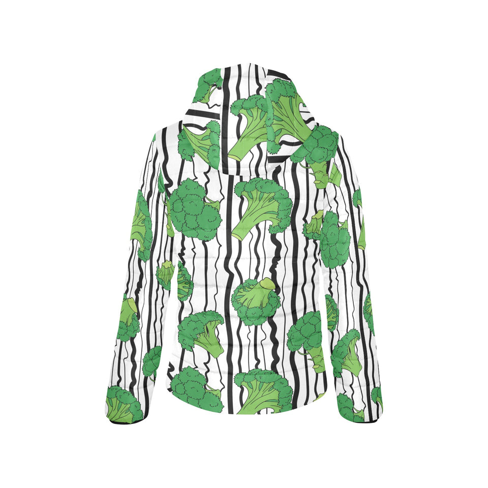 Cool Broccoli pattern Women's Padded Hooded Jacket