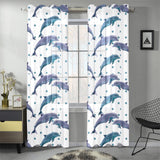 Dolphins pattern dotted background Gauze Curtain