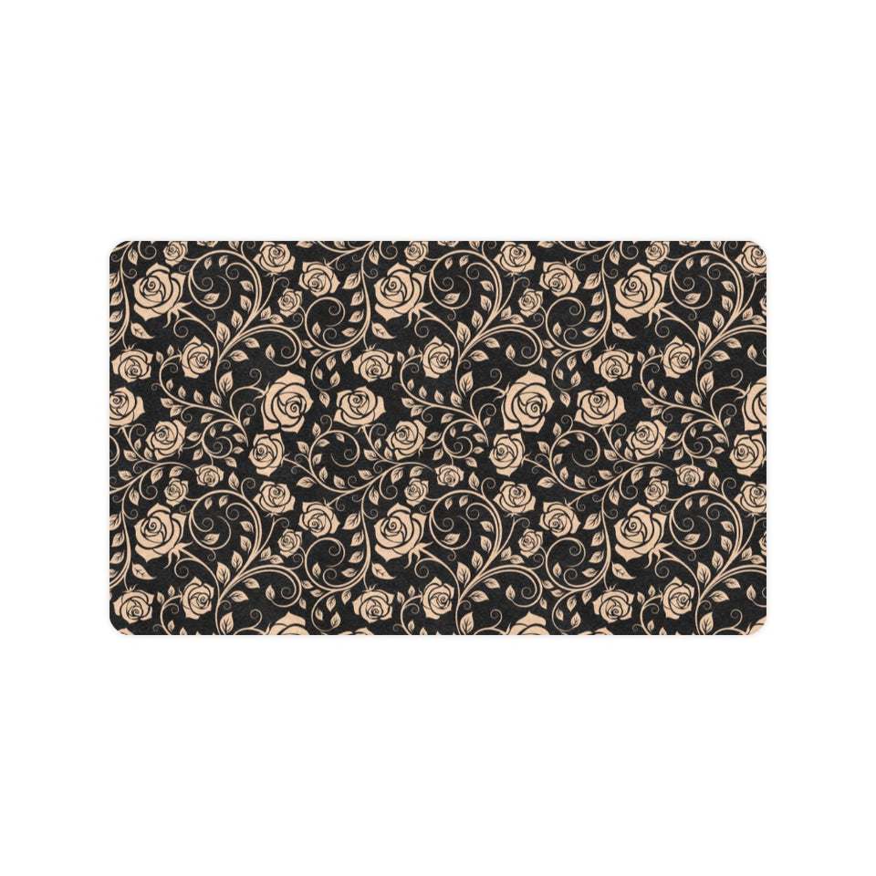 Rose Pattern Print Design 04 Doormat
