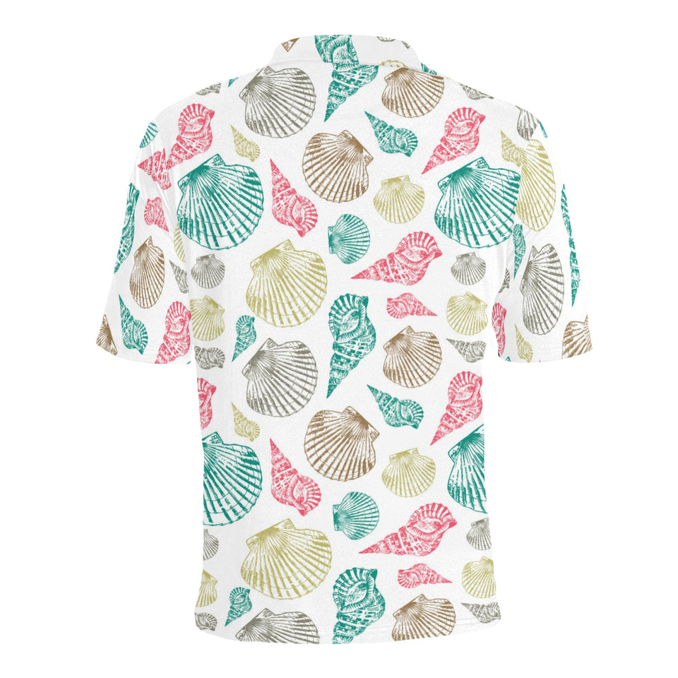 Colorful shell pattern Men's All Over Print Polo Shirt