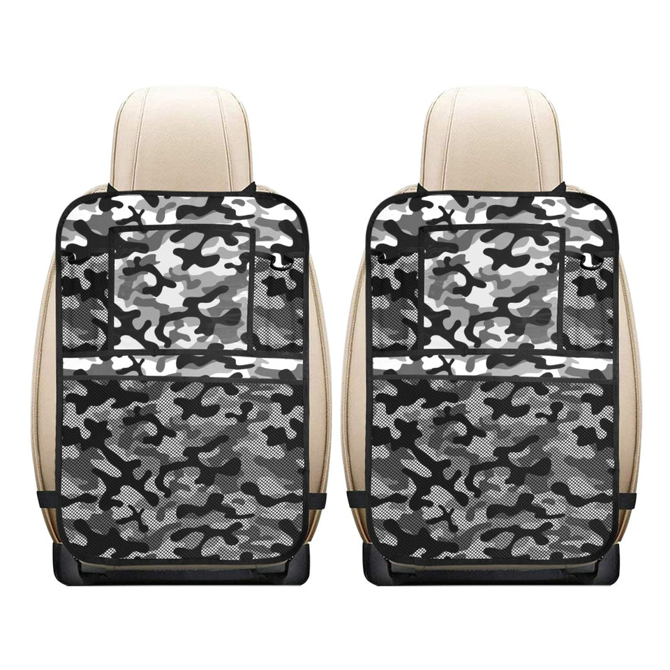 Black white camouflage pattern Car Seat Back Organizer