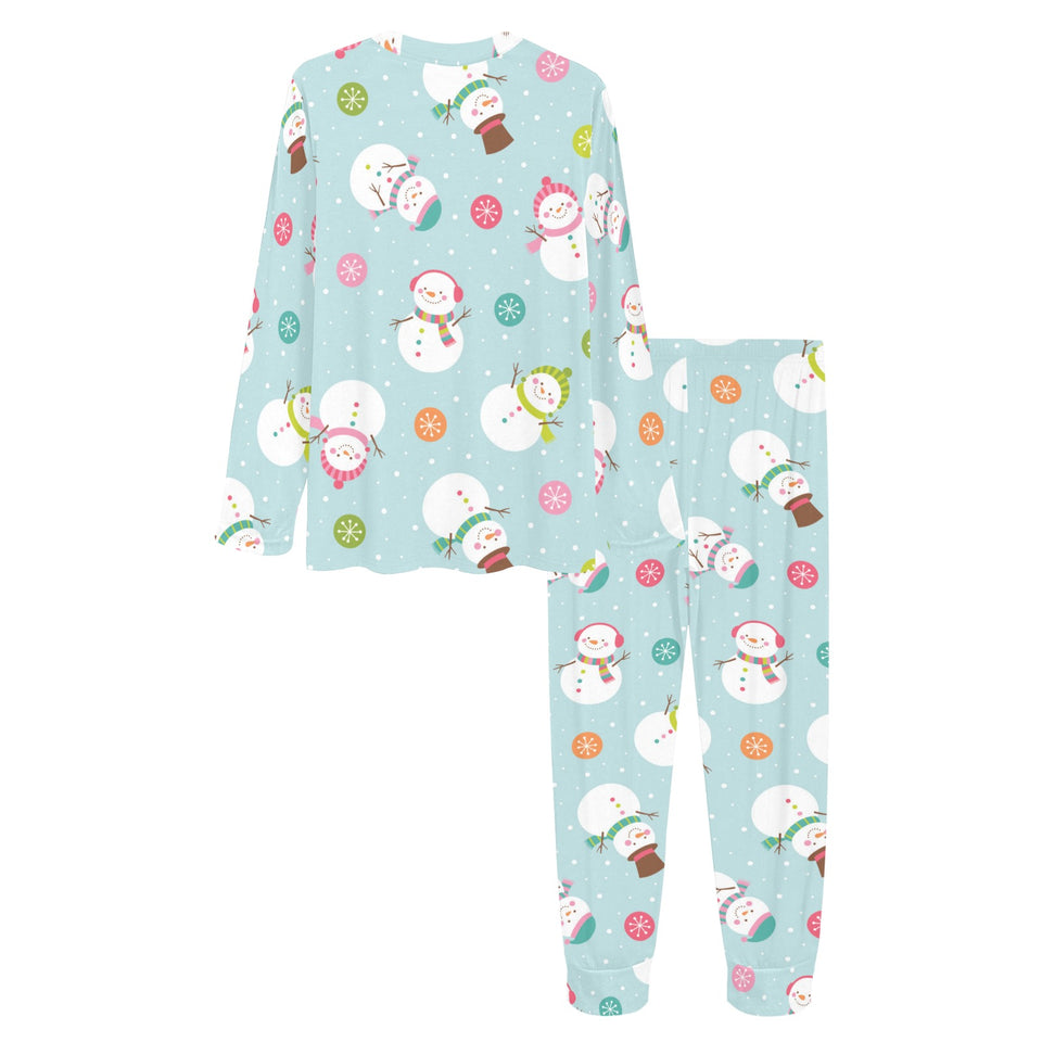 Cute snowman snowflake pattern Women's All Over Print Pajama Set