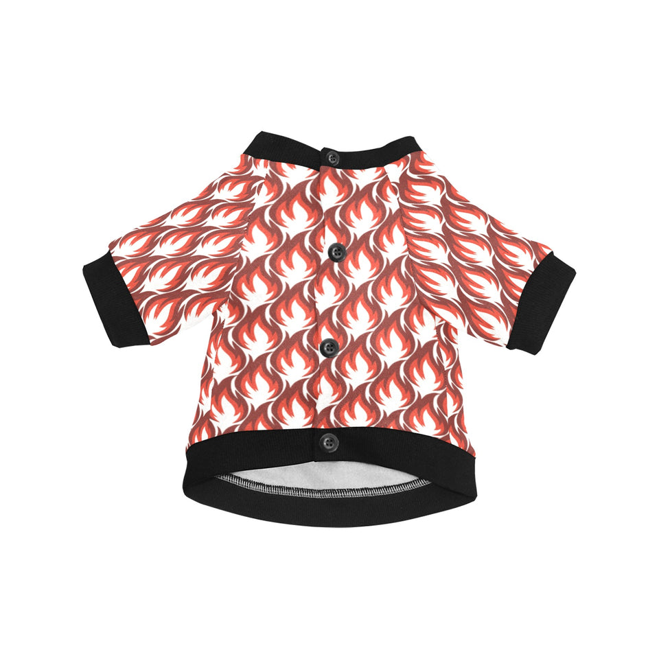 Fire flame symbol design pattern All Over Print Pet Dog Round Neck Fuzzy Shirt