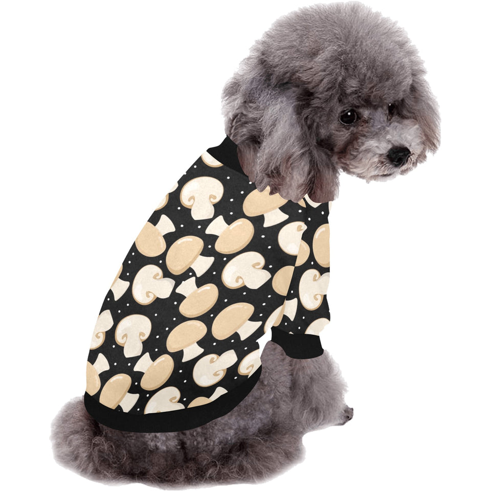 Champignon mushroom pattern All Over Print Pet Dog Round Neck Fuzzy Shirt