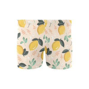 lemon flower leave pattern Men's Swimming Trunks