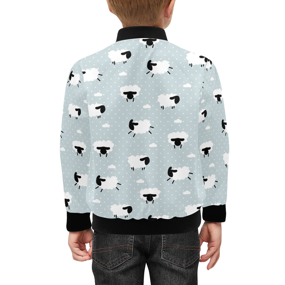 Sheep polka dot cloud pattern Kids' Boys' Girls' Bomber Jacket