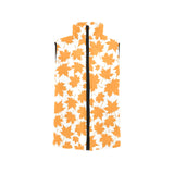 Orange Maple Leaf pattern Women's Padded Vest