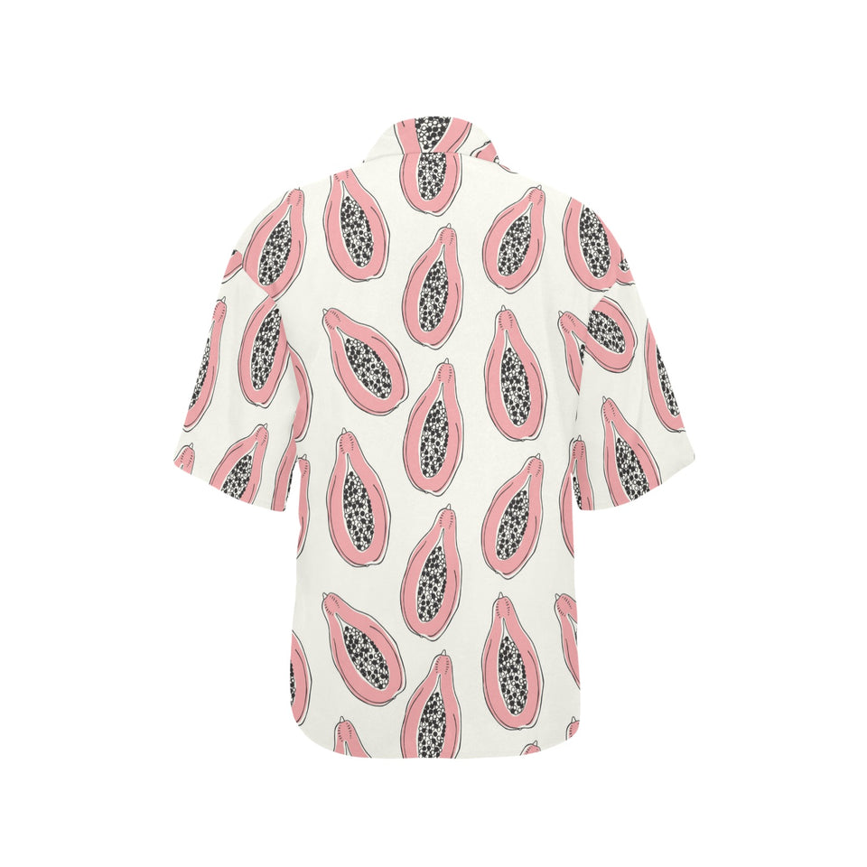papaya pattern Women's All Over Print Hawaiian Shirt
