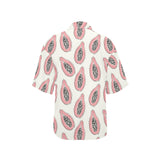 papaya pattern Women's All Over Print Hawaiian Shirt