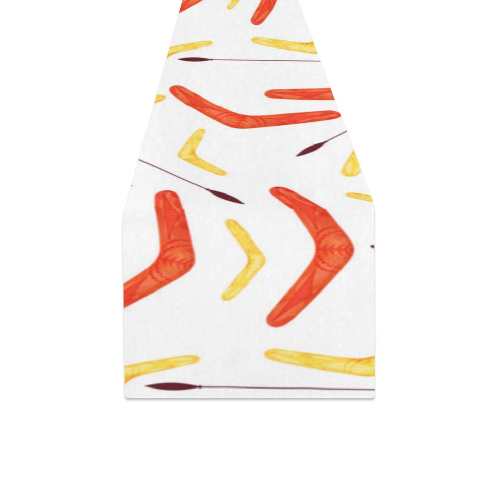 Waterclor boomerang Australian aboriginal ornament Table Runner