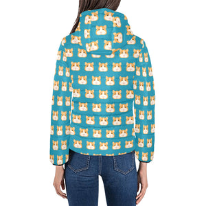 Guinea Pig Pattern Print Design 03 Women's Padded Hooded Jacket