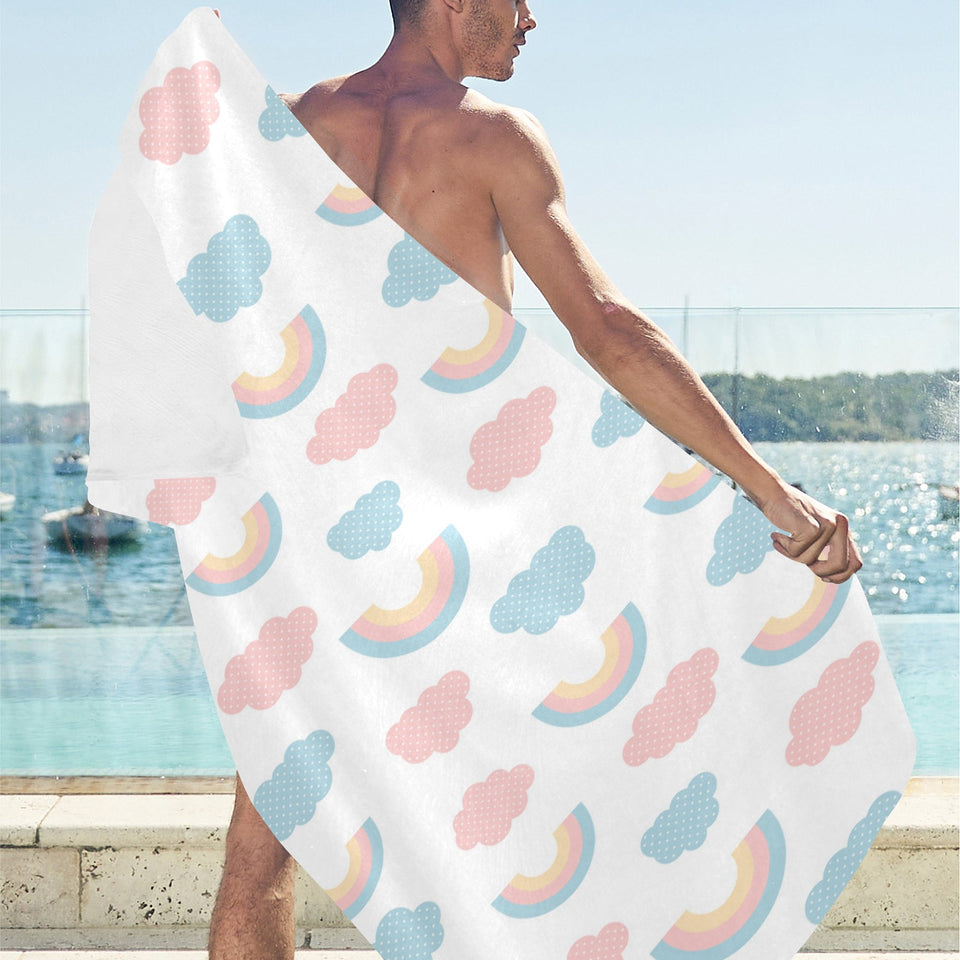 Cute rainbow clound pattern Beach Towel