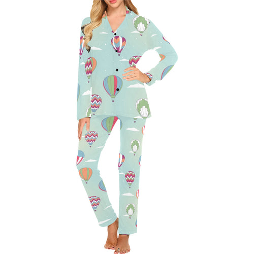 Hot Air Balloon design Pattern Women's Long Pajama Set