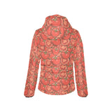 Red Tomato Pattern Women's Padded Hooded Jacket