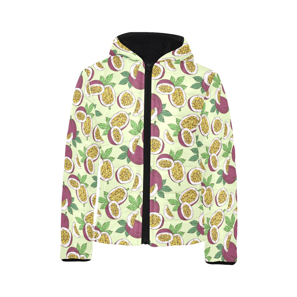 Paassion fruit pattern Kids' Boys' Girls' Padded Hooded Jacket