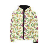 Paassion fruit pattern Kids' Boys' Girls' Padded Hooded Jacket