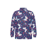 Colorful butterfly flower pattern.eps Men's Long Sleeve Polo Shirt