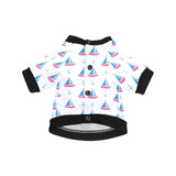 Sailboat anchor pattern All Over Print Pet Dog Round Neck Fuzzy Shirt