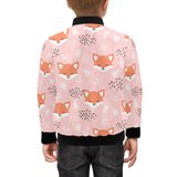 Cute fox pattern pink background Kids' Boys' Girls' Bomber Jacket