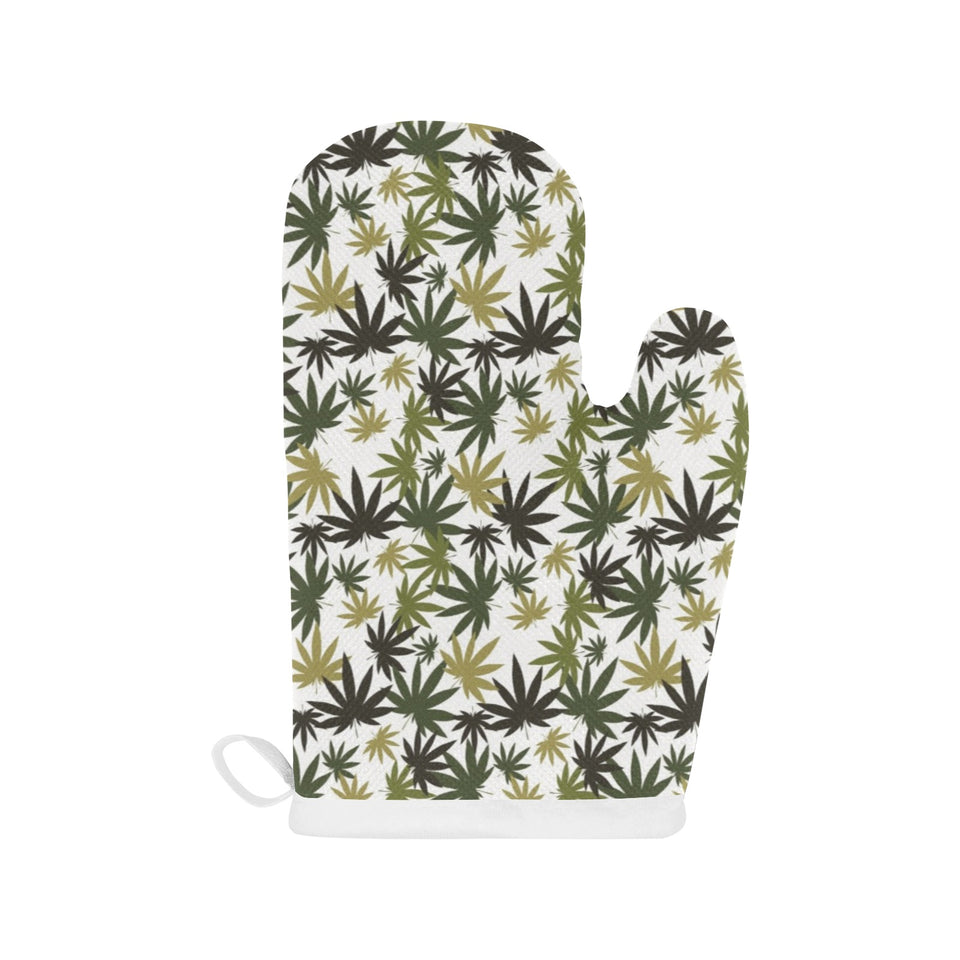 Canabis Marijuana Weed Pattern Print Design 05 Heat Resistant Oven Mitts