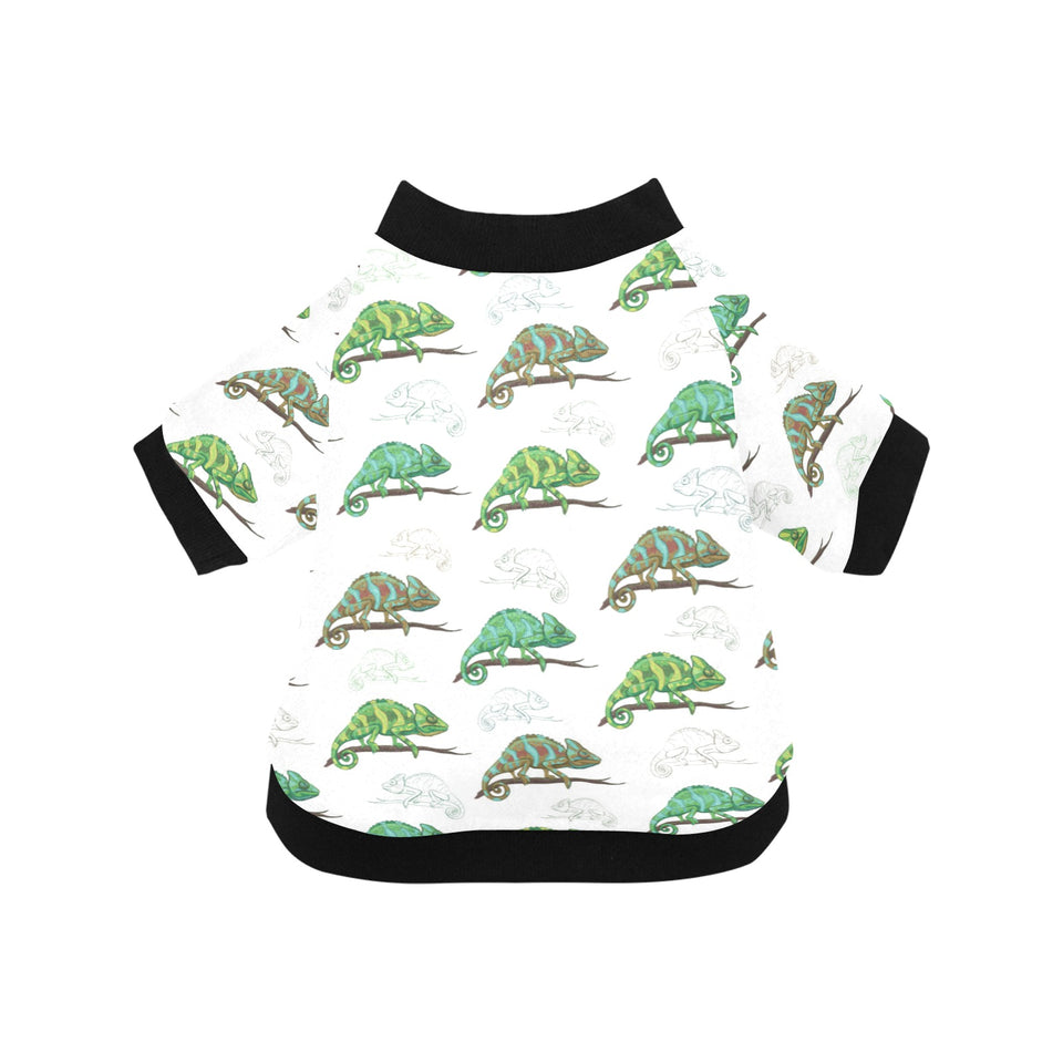 Chameleon lizard pattern All Over Print Pet Dog Round Neck Fuzzy Shirt