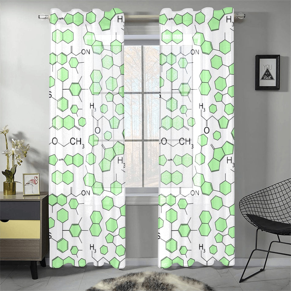 Chemistry Periodic Table Pattern Print Design 03 Gauze Curtain