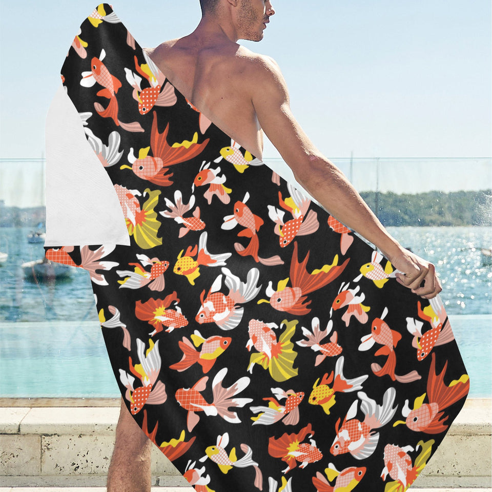 Goldfish Pattern Print Design 03 Beach Towel