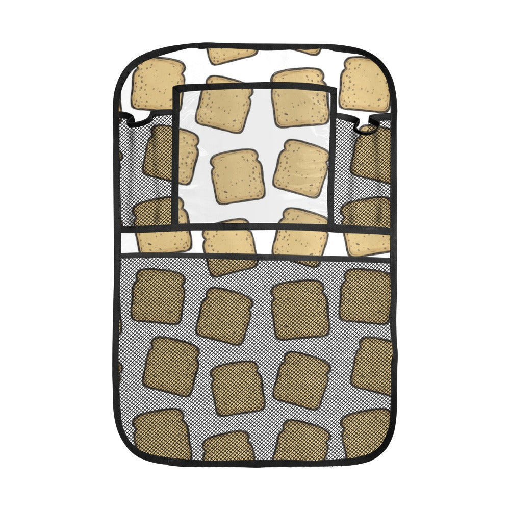 Bread Toast Pattern Print Design 03 Car Seat Back Organizer