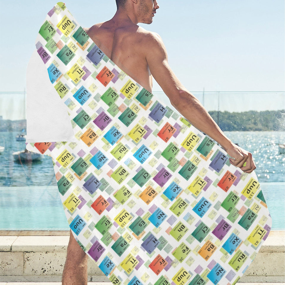 Chemistry Periodic Table Pattern Print Design 05 Beach Towel