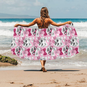 Yorkshire Terrier Pattern Print Design 03 Beach Towel
