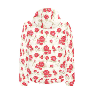 Rose Pattern Print Design 01 Men's Padded Hooded Jacket