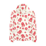 Rose Pattern Print Design 01 Men's Padded Hooded Jacket