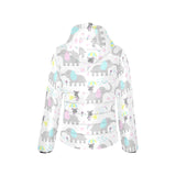 Cute elephant mouse pattern Women's Padded Hooded Jacket