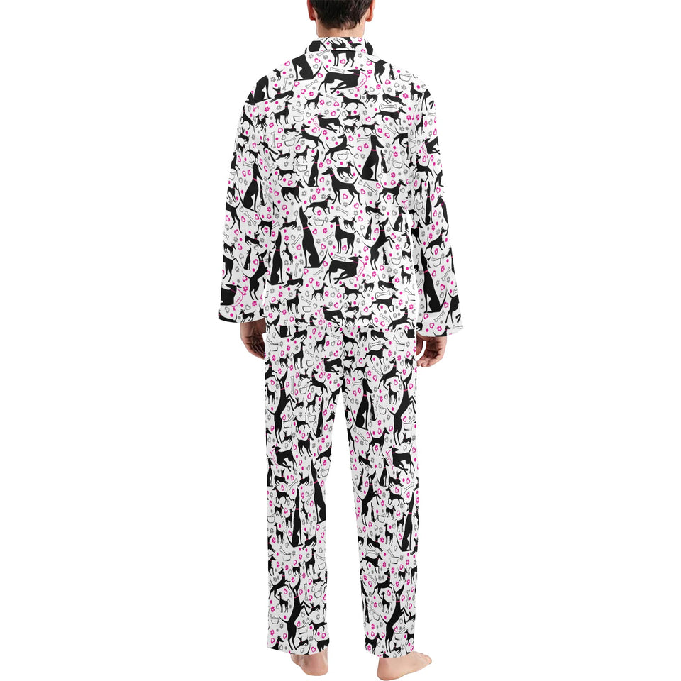 Greyhound Pattern Print Design 02 Men's Long Pajama Set