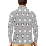 Bull Terrier Pattern Print Design 05 Men's Long Sleeve Polo Shirt