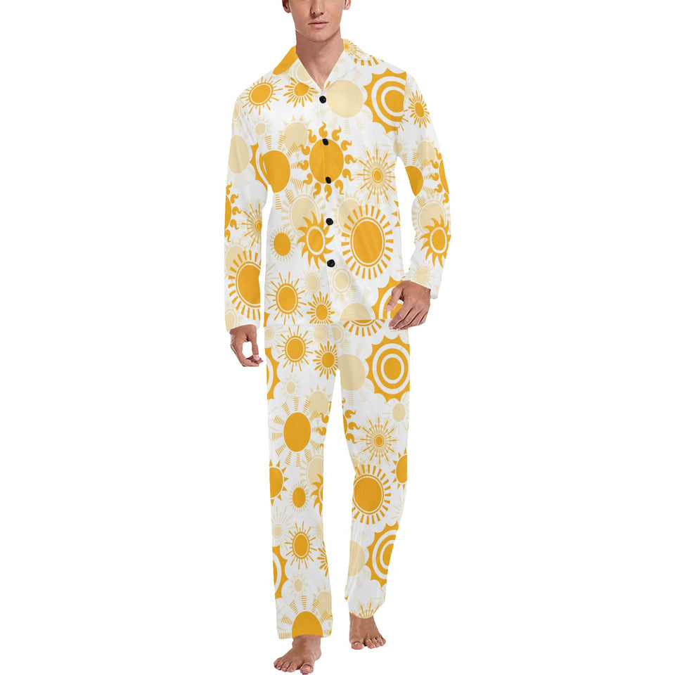 Sun design pattern Men's Long Pajama Set